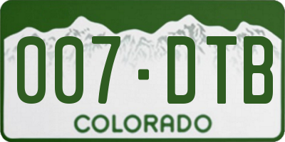 CO license plate 007DTB