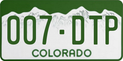 CO license plate 007DTP