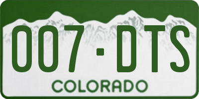 CO license plate 007DTS