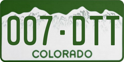 CO license plate 007DTT