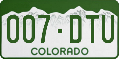 CO license plate 007DTU