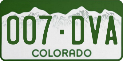 CO license plate 007DVA