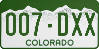 CO license plate 007DXX