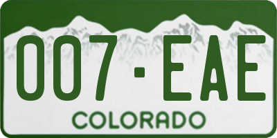 CO license plate 007EAE