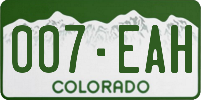 CO license plate 007EAH