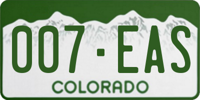 CO license plate 007EAS