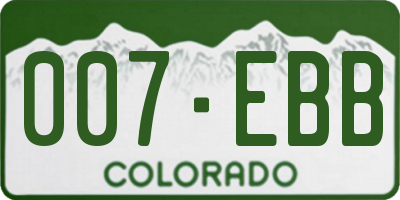 CO license plate 007EBB
