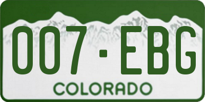CO license plate 007EBG