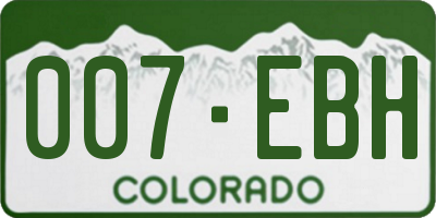 CO license plate 007EBH