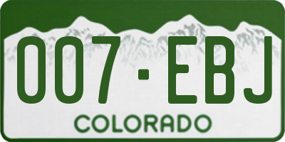 CO license plate 007EBJ