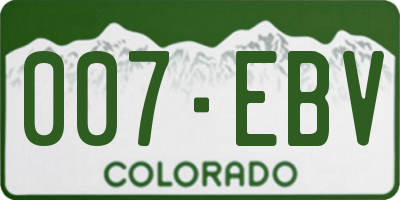 CO license plate 007EBV