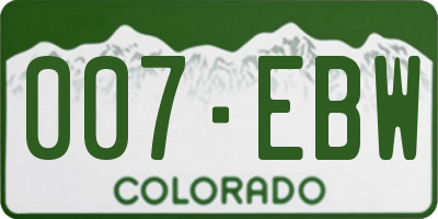 CO license plate 007EBW