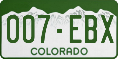 CO license plate 007EBX