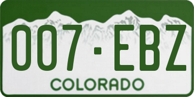 CO license plate 007EBZ