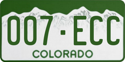 CO license plate 007ECC