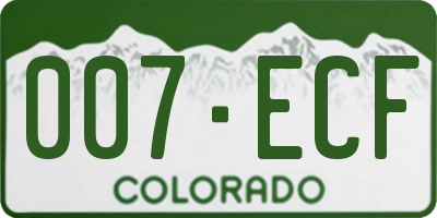 CO license plate 007ECF