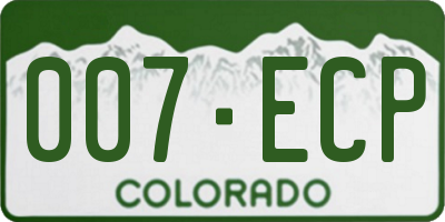 CO license plate 007ECP
