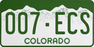 CO license plate 007ECS