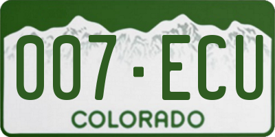 CO license plate 007ECU