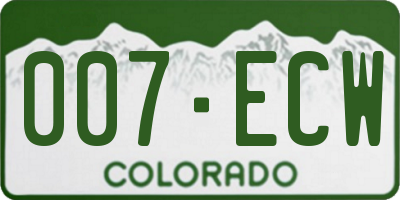 CO license plate 007ECW