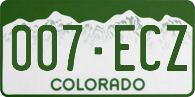 CO license plate 007ECZ