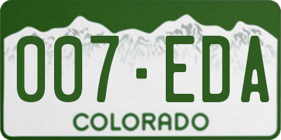CO license plate 007EDA