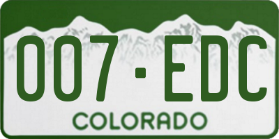 CO license plate 007EDC