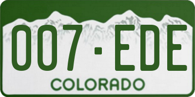 CO license plate 007EDE