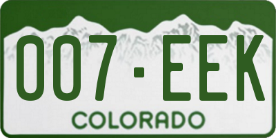CO license plate 007EEK