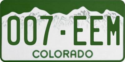 CO license plate 007EEM