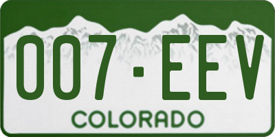 CO license plate 007EEV