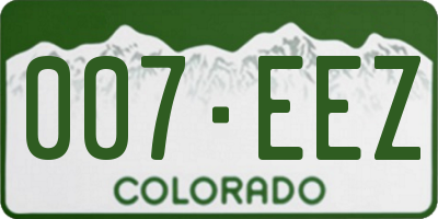 CO license plate 007EEZ