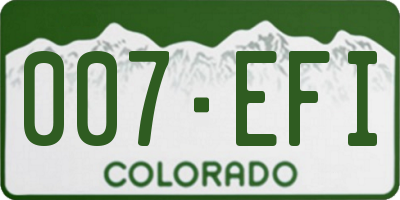 CO license plate 007EFI