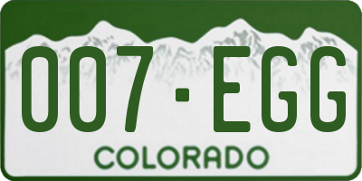 CO license plate 007EGG