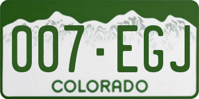 CO license plate 007EGJ