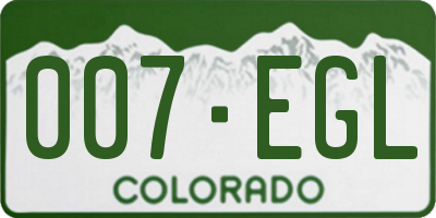CO license plate 007EGL