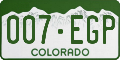 CO license plate 007EGP