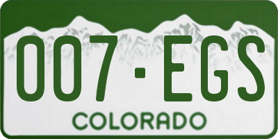 CO license plate 007EGS