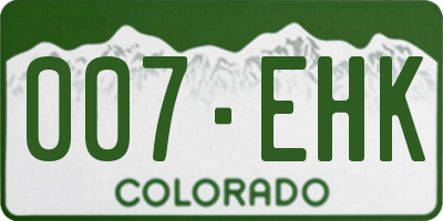 CO license plate 007EHK