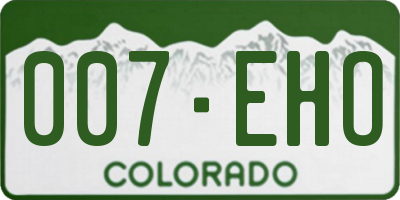 CO license plate 007EHO