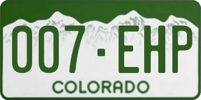CO license plate 007EHP