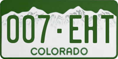 CO license plate 007EHT