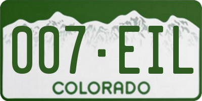 CO license plate 007EIL