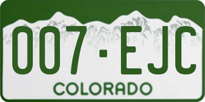 CO license plate 007EJC