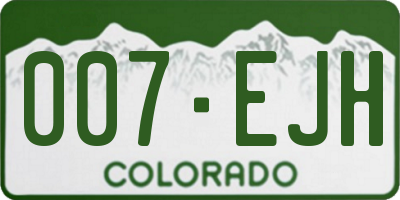CO license plate 007EJH