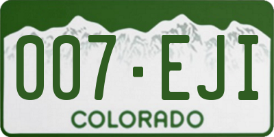 CO license plate 007EJI