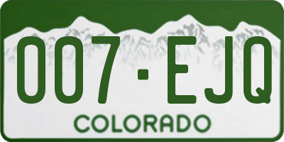 CO license plate 007EJQ