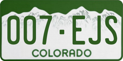 CO license plate 007EJS