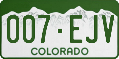 CO license plate 007EJV