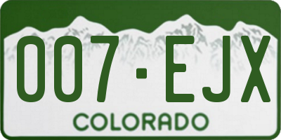 CO license plate 007EJX